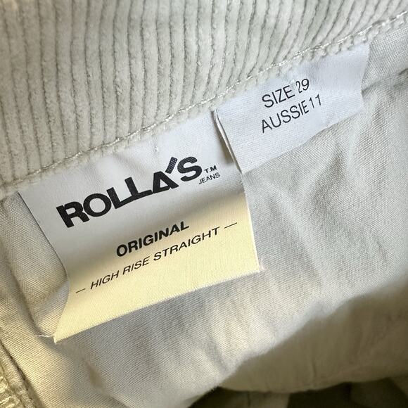 Rollas‎ X Anthropologie Green Original High Rise Straight Corduroy Pants Size 29 - Picture 9 of 10